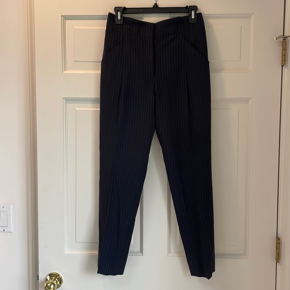 Reiss Pinstripe Pants, Black